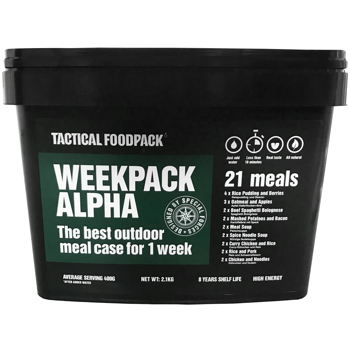 Taktisk Ugepakke Alpha - 21 Vegetariske Måltider